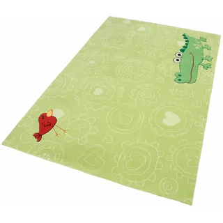 Kinderteppich SIGIKID "Happy Zoo Crocodile" Teppiche Gr. B/L: 120 cm x 180 cm, 10 mm, 1 St., grün (lindgrün) Kinder Kinderzimmerteppiche