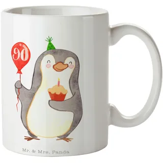 Mr. & Mrs. Panda Tasse 90. Geburtstag Pinguin Luftballon - Geschenk, Geburtstagsgeschenk, Geschenk Tasse, Büro Tasse, Geburtstagsfeier,
