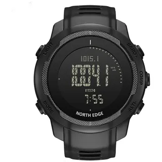 NORTH EDGE Taktische Survival-Armbanduhr, Militär, digitale Uhr mit Kompass, Höhenmesser, Barometer, Thermometer, Schrittzähler, 50 m wasserdicht, EL-Hintergrundbeleuchtung