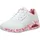 Damen white durabuck/red pink mesh trim 39