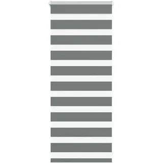 vidaXL Doppelrollo Zebrarollo 65 x 100 cm Dunkelgrau