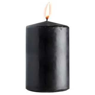 Wenzel Stumpenkerze H 9 cm PURE, Schwarz - 6 x 9 cm - selbstlöschend