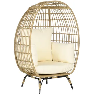 Outsunny Rattansessel Korbform 105 x 90 x 148 cm khaki 1 St.