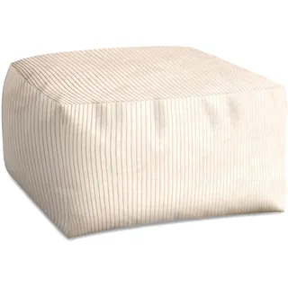 DreamRoots Pouf Hocker Comfort 70x70x40cm - Couch Hocker - Pouf Cord - Hocker Wohnzimmer - Fußhocker Für Sessel - Hocker Sofa - Sitz Poof - Fußablage Hocker - Sessel Hocker - Pouf Sitzsack