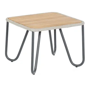 SonnenPartner Lounge-Beistelltisch Charité Alu/Polyrop e silbergrau/Teak SonnenPartner