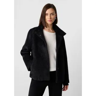 comma Funktionsjacke Outdoor-Jacke Langflorige weiche Jacke im Cape-Stil mit verdeckter Knopfleiste schwarz 36 EU