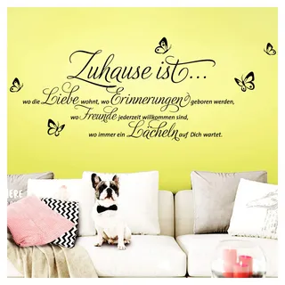 Grandora Wandtattoo Sprüche und Zitate Zuhause ist I weiß (BxH) 100 x 43 cm I Flur Wohnzimmer modern Spruch Aufkleber selbstklebend Wandsticker Wandaufkleber W3058