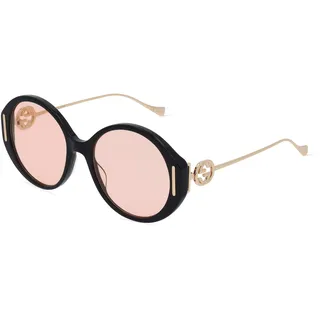 Gucci GG1202S Damen-Sonnenbrille Vollrand Rund Kunststoff-Gestell, schwarz