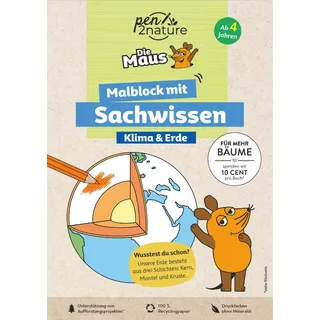 pen2nature Die Maus - Malblock mit Sachwissen Klima & Erde