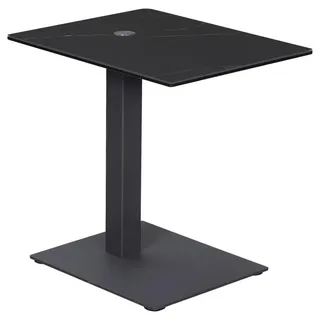 Dieter Knoll Beistelltisch, Anthrazit, Schwarz, Metall, Glas, Keramik, rechteckig, eckig, Bodenplatte, 35x45-65x45 cm, höhenverstellbar, Wohnzimmer, Wohnzimmertische, Beistelltische, Beistelltische Metall