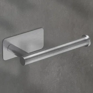 husman® Toilettenpapierhalter ohne Bohren | Klorollenhalter aus hochwertigem gebürstetem Edelstahl | Toilettenpapierhalter schwarz Klopapierhalter ohne Bohren WC Papier Halterung (Rund)