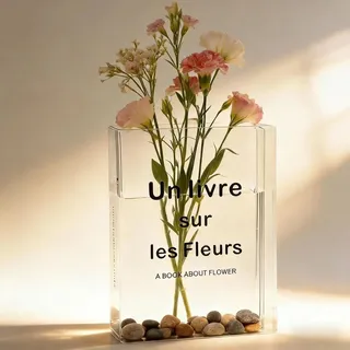 Buchvase 19x14 cm, PET Kunststoff, transparent, für Wohnzimmer