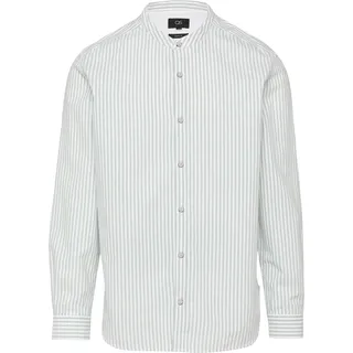 Regular Fit: Stehkragenhemd aus gestreiftem Oxford - grün|weiß - XL