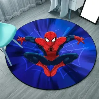 SHUANGPEI Cartoon Spider Man - Runder Teppich Wohnzimmer Sofa, Schlafzimmer, Tische, Stühle, Fußmatten150cm