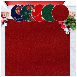 Fußmatte Küchenläufer Fußmatte Teppichvorleger Flurläufer Textil Weihnachten, ANRO, Rechteckig, Höhe: 3 mm, Textil rot 100 cm x 120 cm x 3 mm