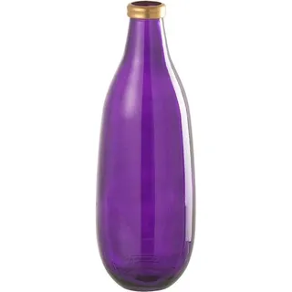 Famanu Dekorative Vase - Elegante Glasvase mit Goldrand - 15x15x40 cm - Lila