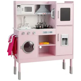 KOMFOTTEU Spielküche Kinderküche MFD, mit Licht- & Soundeffekt für Kinder ab 3 rosa 29.5 cm x 103 cm
