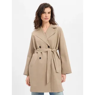 Marc O'Polo Regular Fit Trenchcoat aus Baumwoll-Mix mit Leinen-Anteil, Beige, 42