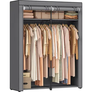 Songmics Aufbewahrungsschrank 140 x 174 x 43 cm Grau