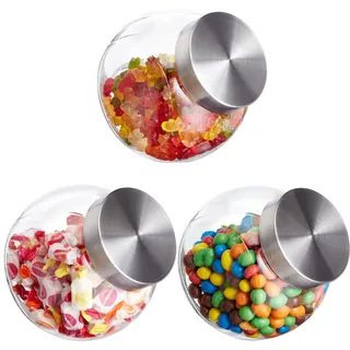 Relaxdays Vorratsglas Bonbongläser 1,5 L 3 St.