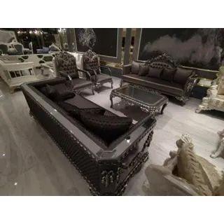 Xlmoebel Polstergarnitur Elegante Wohnlandschaft in hochwertigem Stoff mit zwei Sesseln, (3-tlg., 1x 3-Sitzer + 2x Sessel ohne Couchtisch), Hergestellt in Europa braun