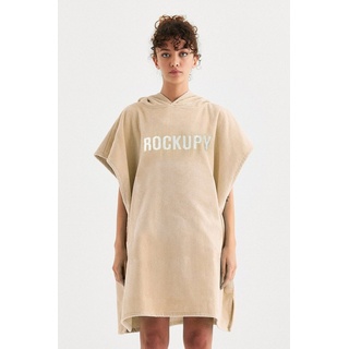 Rockupy Badeponcho Solo, Kapuze, aus Frottee beige|braun S