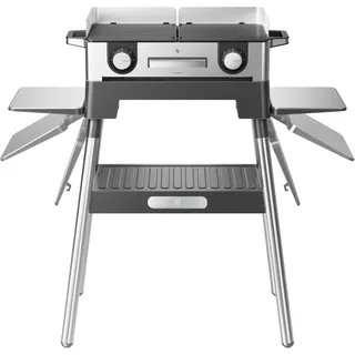Standgrill WMF "Lono Master, inkl. Standfuß", edelstahl, B:92,7cm H:86cm T:34,8cm, Kontaktgrill_Standgrill_Tischgrill_Teppanyakigrill, antihaftbeschichtete Aluminium-Gussplatten, Outdoor geeignet