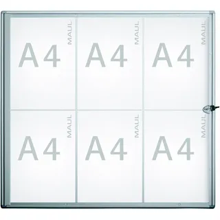 Maul Schaukasten Extraslim grau 6x DIN A4 71,1 x 2,7 x 65,5 cm, 1 St.