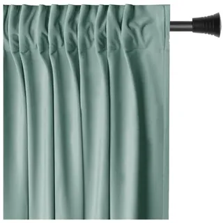 Restilo Gardine Gardine Multifunktionsband Kräuselband Vorhang Verdunkelnd Samt Textil (1 St), Kräuselband, verdunkelnd, Samt Textilien, mit Raffhalter grün 140 cm x 245 cm