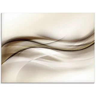 ARTland Wanddeko Glasbilder Wandbild Glas Bild einteilig 80x60 cm Querformat Moderne Kunst Abstrakt Modern Rauch Welle Braun T9LI
