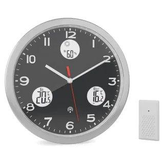 MEBUS Funkwanduhr 30 cm 13149 grau