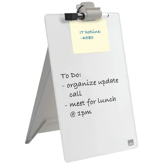 NOBO Glas-Whiteboard Desktop-Notizboard 21,6 x 29,7 cm Weiß