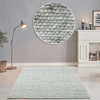 THEKO Handwebteppich Alpen UNI natural grey 90 H: 1,2