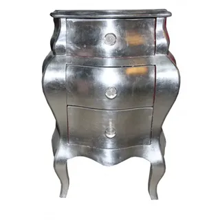 Casa Padrino Barock Kommode Silber ca 53 x 36 x 71.5 cm - Möbel Barock Antik