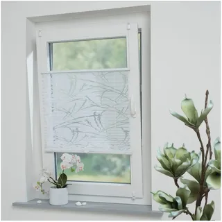 Liedeco Plissee Klemmfix-Plissee Ausbrenner "Symphonie" verspannt, weiß, halbtransparent, ohne Bohren, verspannt, Klemmfix, Ausbrenner, Halbtransparent, Klemmmontage weiß 70 cm x 130 cm
