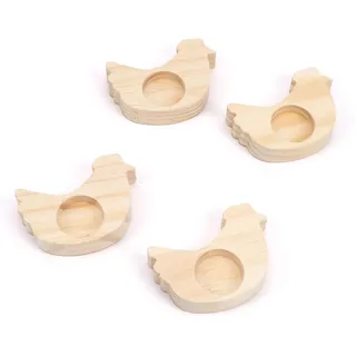 4 Stück Eierbecher Ostern Küken,Ostern Eierbecher Set aus Holz,Oster Deko,Ostern