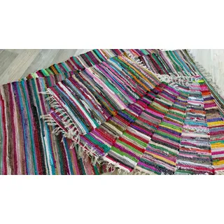 Kottig Fleckerl Handweb Teppich Kufstein Multicolor Flickenteppich Handwebteppich Fleckerlteppich 9 Größen 40x60, 60x120, 70x140, 90x160, 90x250, 90x340, 130x200, 170x240, 200x300 cm (130x200)
