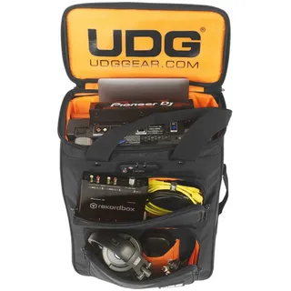UDG Ultimate Producer Rucksack Trolley, Schwarz Orange (U9024BL/OR) | Multifunktionales Reisesystem; ausziehbarer Trolleygriff; gepolstertes Laptopfach; wasserabweisendes Nylon