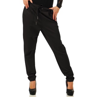 VERO MODA Stoffhose Elegante Stretch Business Pants Lockere Hose mit Kordelzug VMEVA, Farben:Schwarz,Größe Damen:L/L30,Z - Länge L30/32/34/36/38:L30