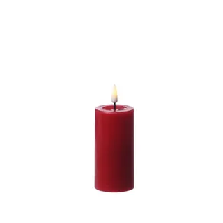 Deluxe Homeart LED-Kerze Mia Deluxe Echtwachs Wachsspiegel flackernd H: 10cm D: 5cm rot (1-tlg) rot