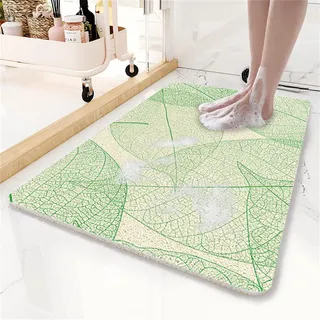 Treer Duschmatte rutschfest, Luffa Dusche Antirutschmatte, Badewannenmatte rutschfest Mit Ablauf, Trocknende Duscheinlage für Nassbereiche (Grüne Struktur,40x60cm)