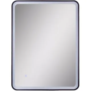 Paco Home Beleuchteter Spiegel LED Backlight 4000 Kelvin Touch-Schalter, Schwarz Rechteckig Schwarz,