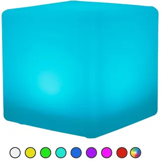 Bonetti LED Solar Gartenleuchte Würfel / Cube / Farbwechsel / ca. 30 x 30 cm / IP67 / RGB / Würfel Solarlampe / Dekoleuchte / Außenleuchte / Gar...