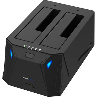SABRENT 2 Bay USB A Festplatten Dockingstation - 2,5 3,5 Zoll SATA SSD HDD Docking Station 5Gbps - Dock mit Offline Festplatte Klonen [10 TB Support] (EC-HD2B)