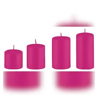 Kopschitz Kerzen 4er Set Adventskerzen abgestuft Fuchsia Pink Ø 6 cm (Höhen 6, 8, 10 und 12 cm)