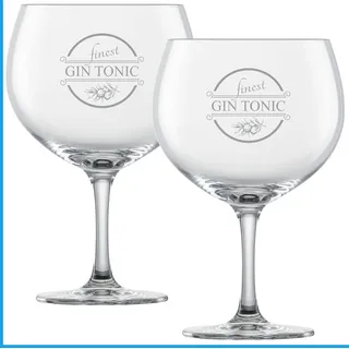 Miriquidi Finest Gin Tonic Gläser Ballongläser 2er Set Groß | 710ml Schott Glas | Spülmaschinengeeignet durch Lasergravur | Schott Bar Special Gläser 2 Stück | Ballonglas 2X