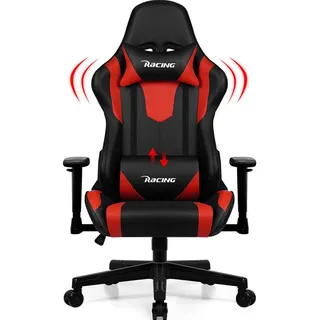 Adormii Gaming-Stuhl Gaming Stuhl ergonomisch Gaming Chair Bürostuhl verstellbare (Gaming Stuhl mit verstellbaren Lendenkissen, Armlehne und Kopfstütze, Gamer Stuhl Bequeme Sitzkissen), gepolsterter Gaming-Stuhl, bis 150 kg Belastbarkeit, mit Wippfunktion rot