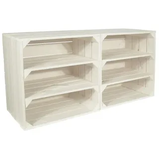 CHICCIE Weinregal Wino 2 tlg. Holz 2 x 2 x 30 cm Weiß