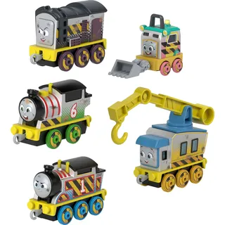 ​Thomas & Friends Die-Cast-Fahrzeugset Bautrupp, 5 Spielzeug-Lokomotiven zum Schieben für Kindergartenkinder ab 3 Jahren, JBW26, [Mehrfarbig]