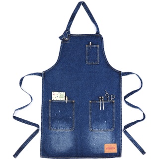 VANTOO Kochschürze mit Taschen, Denim-Küchenschürze für Männer und Frauen, Geschenk für Frauen und Männer, Mama und Papa, blau, groß